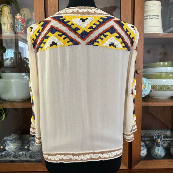 Diane von Furstenberg Beaded Cropped Silk Dinner Jacket - Picture 12 of 12